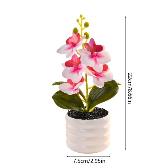 Simulacra Flor Planta Artificial Phalaenopsis, maceta de plástico, decoración de oficina, centro de mesa boda, estilo lifelike, silk flower plant, home decor, office desk, wedding,topliu