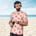 thumbnail image 4 of Wukai Starfish Print Men's Short-Sleeved Mesh T-Shirt,Quick-Dry Short Sleeve Workout T-Shirt-Large, 4 of 8