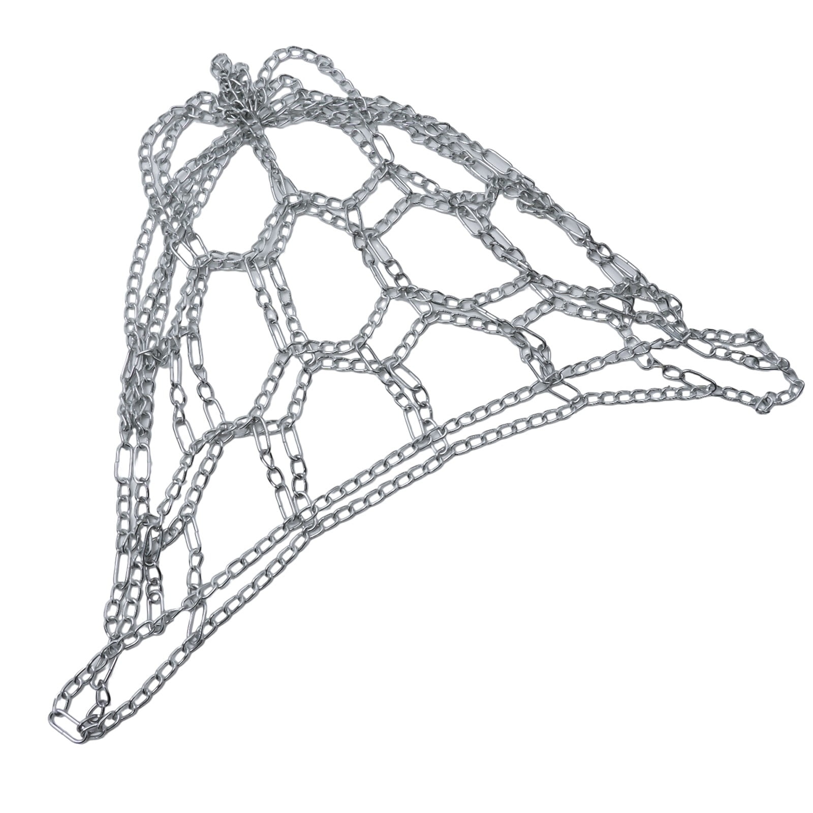 Splihome Metal Basketball Net Chain Netting Sports Rims Basket Frame Double Color Net Silver