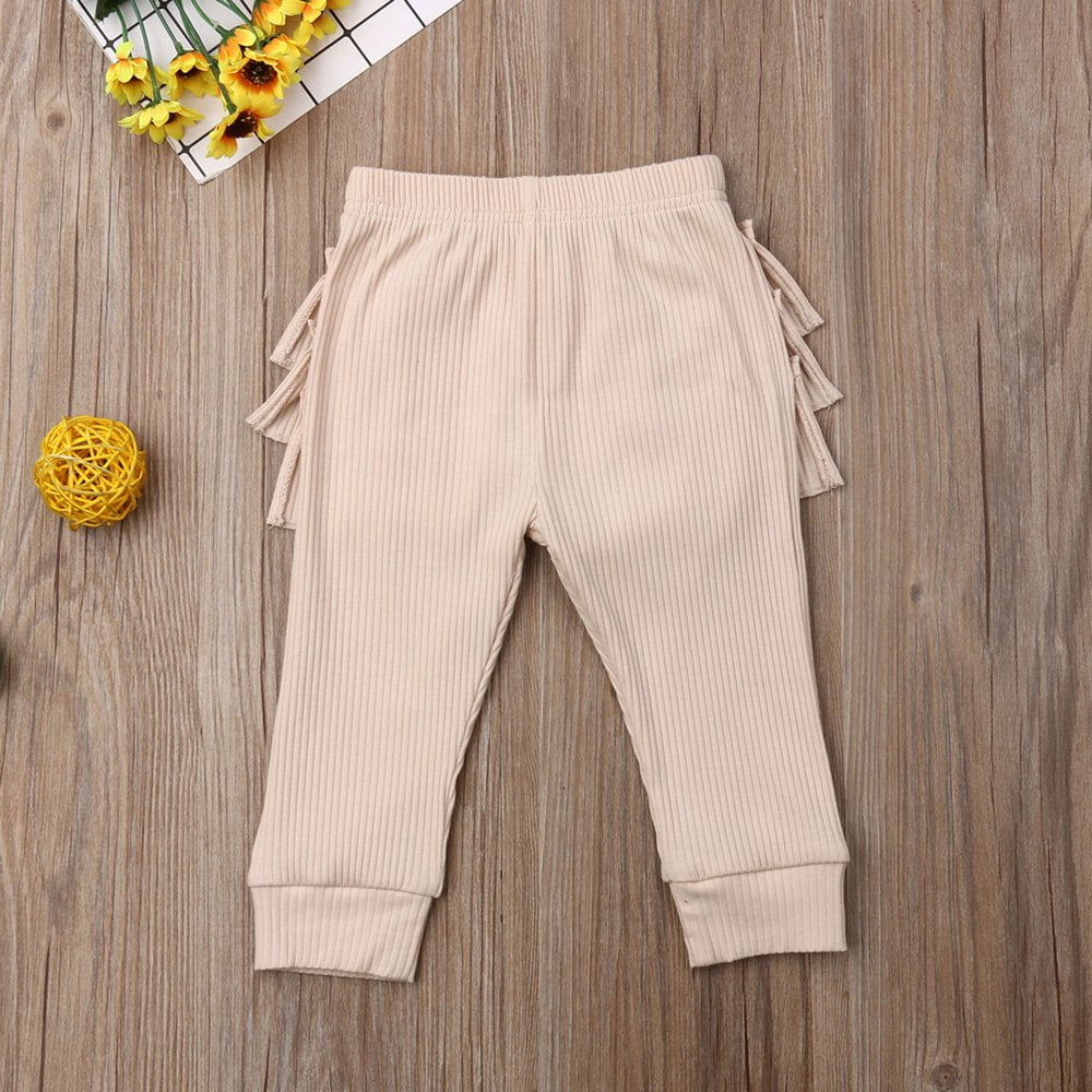 Newborn Kids Baby Girl Winter Warm Leggings Casual Ruffle Trousers Long Pants