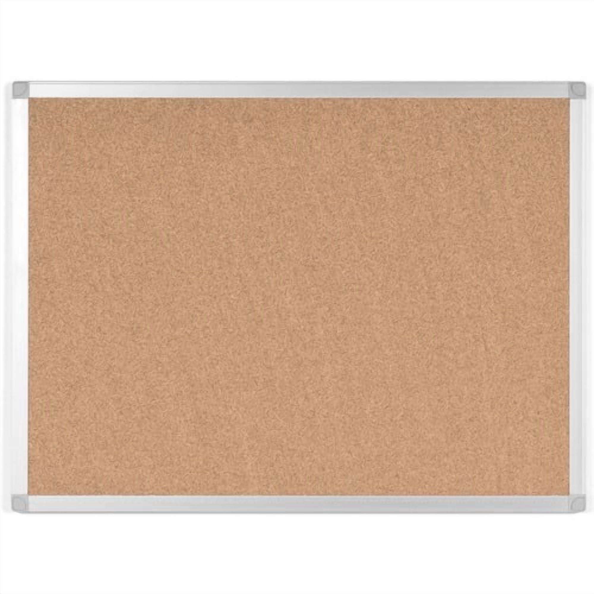 Bi-silque Ayda Cork Bulletin Board 0.50" Height x 24" Width x 36" Depth - Cork Surface - Self-healing, Durable, Resilient, Heavy-gauge - Aluminum Frame - 1 Each