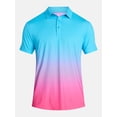 thumbnail image 5 of Birdie Bound Men's& Big & Tall Men's Ombre Stripe Polo Shirt with Short Sleeves, Sizes XS-4XLT, 5 of 5
