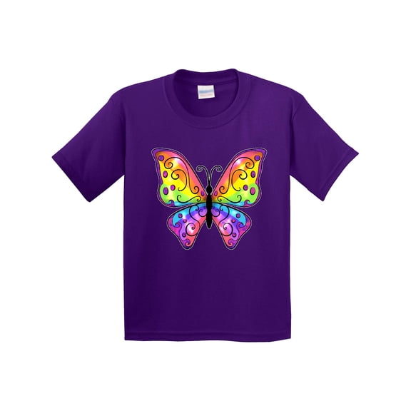 Inktastic Butterfly with Rainbow Wings Youth T-Shirt