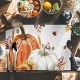 thumbnail image 6 of Fall Pumpkins Placemats Set of 6 Maple Leaf Bird Thanksgiving Harvest Farmhouse Heat Insulated Linen Place Mats, Washable Stain-Proof Table Mats for Dining Tables Holiday Decor 13x19inch, 6 of 9