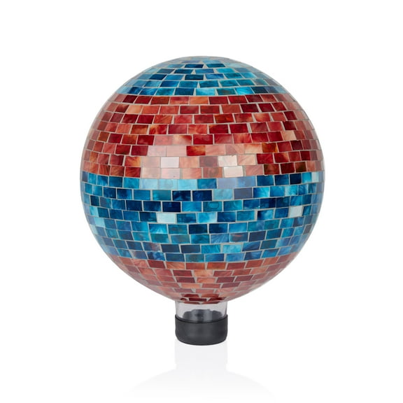 Alpine Corporation 12"H Striped Mosaic Gazing Globe for Garden & Lawn