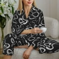 thumbnail image 6 of Uemuo Snake Pattern Womens Pajama Sets,PJ Set for Women,Pajamas for Women Logo,Long Sleeve Pajama Set for Women,Soft Long Sleeve Top With Pants-Large, 6 of 9