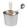 thumbnail image 1 of 7L Sauna Bucket Metal Washbowl with Matching Sauna Ladle Large Capacity Sauna Room Accessory   4L B  2 sizes, 1 of 6