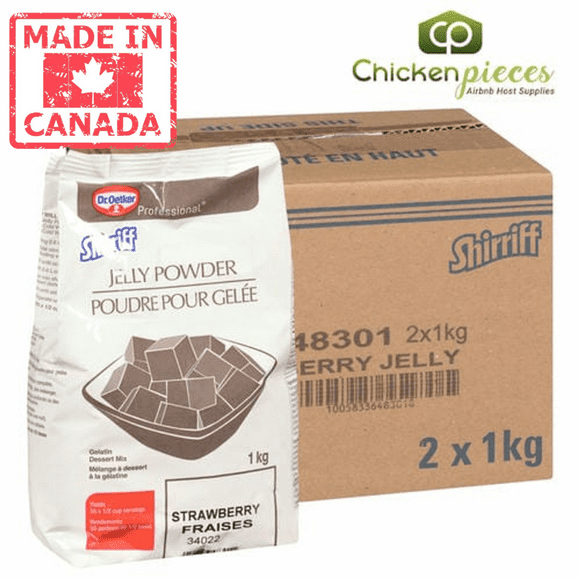 Shirriff Gelatin Strawberry Powder 1Kg/2.20Lbs (2/Case)-Canadian Made