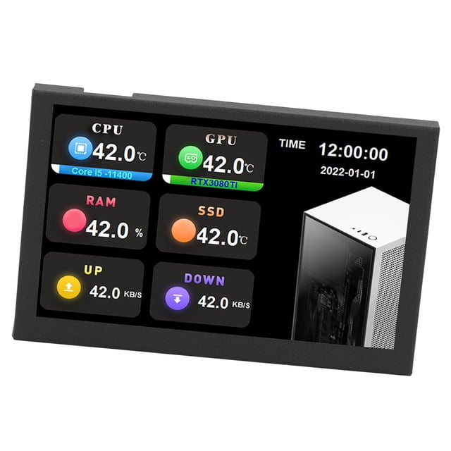 5 Inch IPS USB Mini Screen, AIDA64 PC CPU HDD Data , 800x480 PC Temperature Display, Computer Temp , PC Sensor Panel Display for Computer Case Secondary Screen