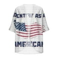 thumbnail image 6 of UVEASISHA Womens 4th of July Kimono Open Front Plus Size Cardigans Dressy Casual 3/4 Sleeve American Flag Print Kimonos Beach Flowy Cardigan Jackets White L, 6 of 6