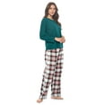 thumbnail image 3 of Casual Nights Women's Jersey Knit Long-Sleeve Top and Soft Flannel Bottom Pajama Set, 3 of 5
