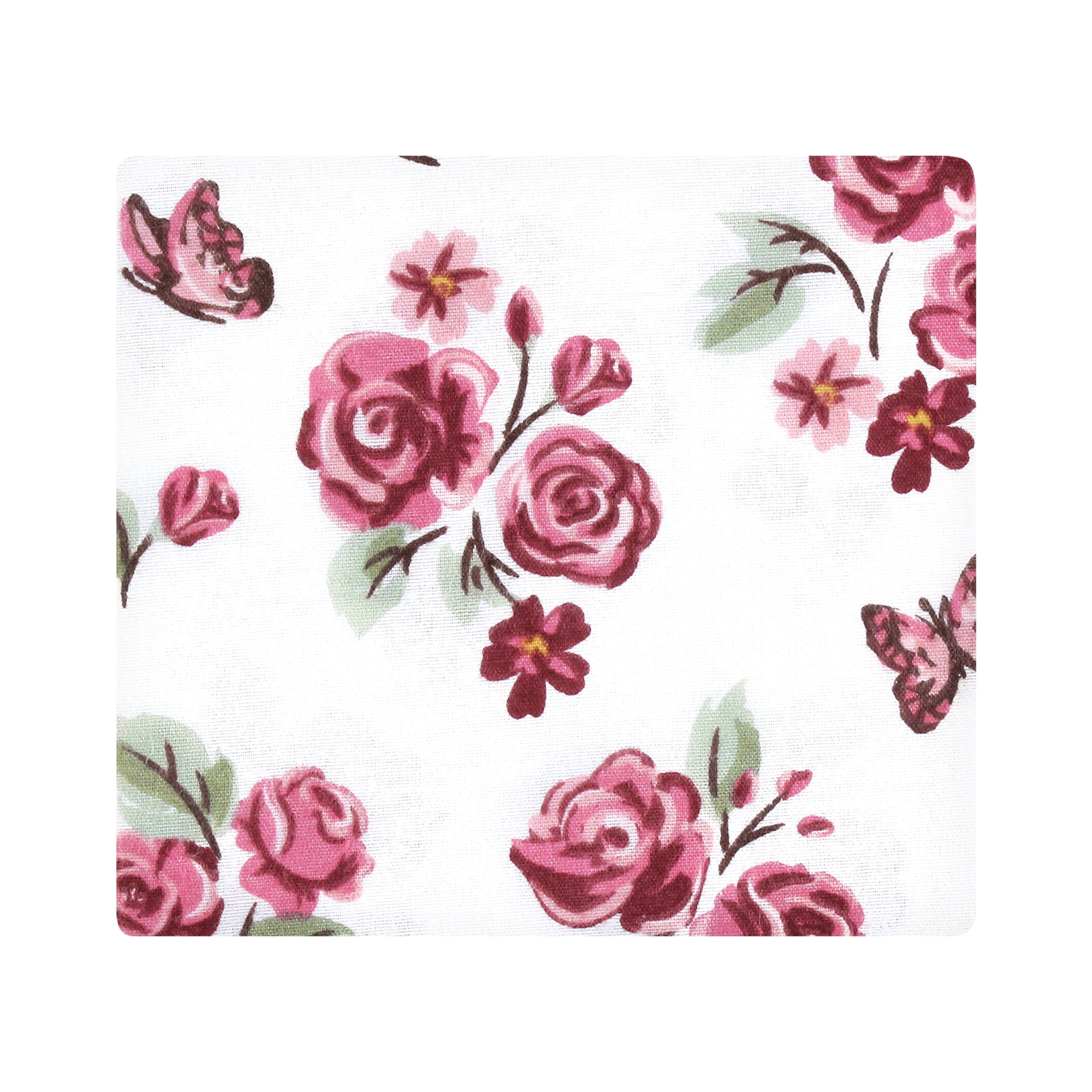 Little Treasure Hudson Baby Girls Cotton Poly Flannel Receiving Blankets Multipack, Red Sweet Roses, 30x30 inches