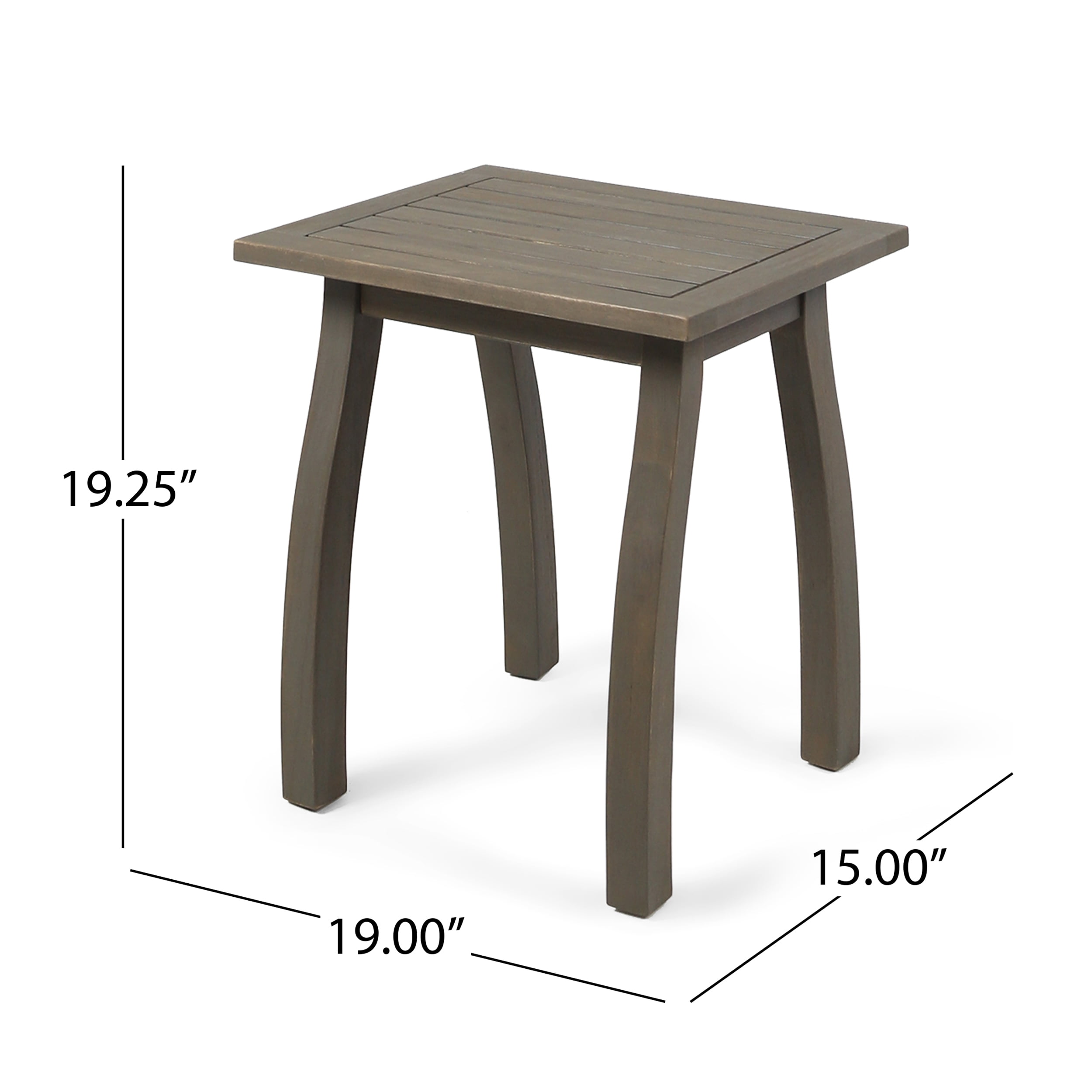 Laney Outdoor 3 Piece Acacia Wood Rocking Conversation Set with Cushions, Gray, Dark Gray