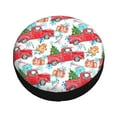 thumbnail image 2 of Kdxio Spare Tire Cover for RV Trailer, Waterproof Wheel Cover,Camper Spare Tire Cover Fit for Rv SUV Truck Travel Trailer 16 inch-Watercolor Red Truck And Fir Tree, 2 of 8