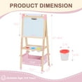 thumbnail image 5 of LINLUX Double-Sided Art Easel for Kids, 3 in 1 Wooden Kids Easel w/Paper Roller & Art Supplies, Pink, 5 of 11