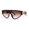 thumbnail image 1 of Womens Lion Emblem Triangular Shield Luxury Fashion Sunglasses Brown, 1 of 4