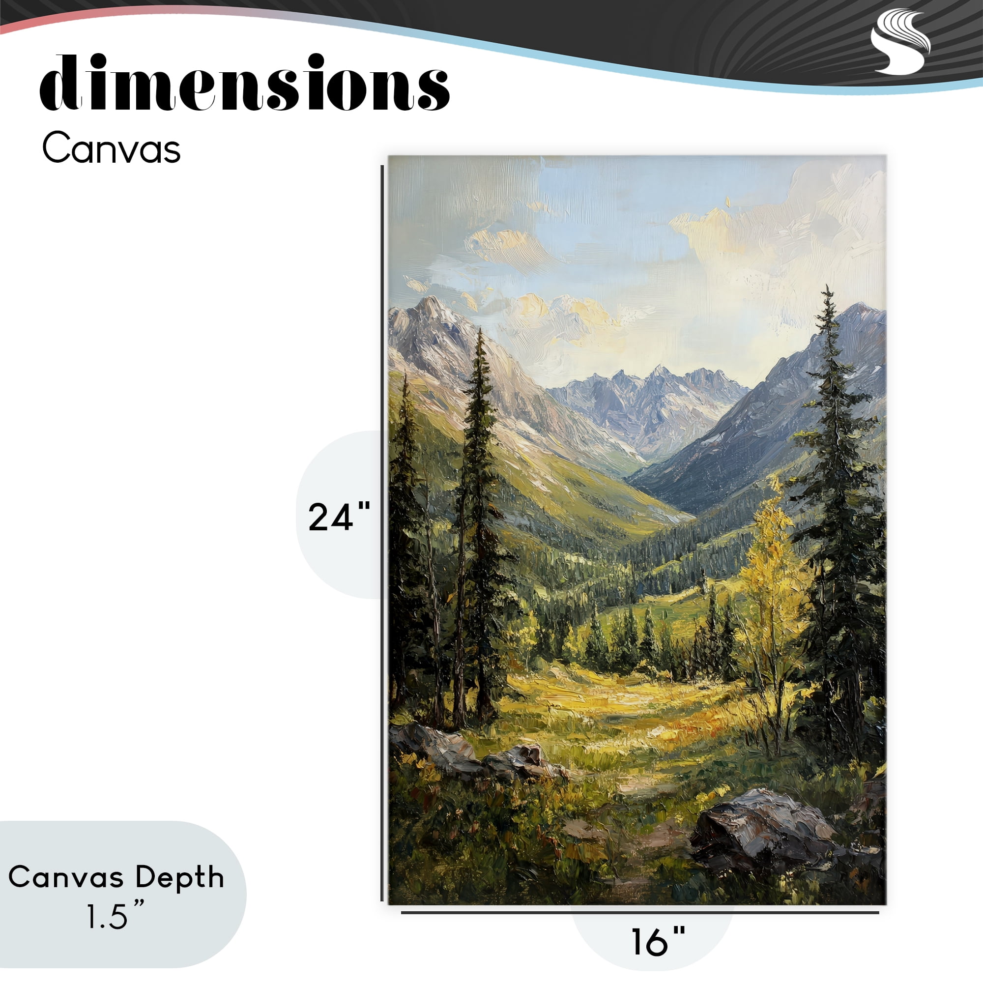 Stupell Industries Mountain Refuge in Golden Valley Canvas Wall Art, design by Petal Prints Design