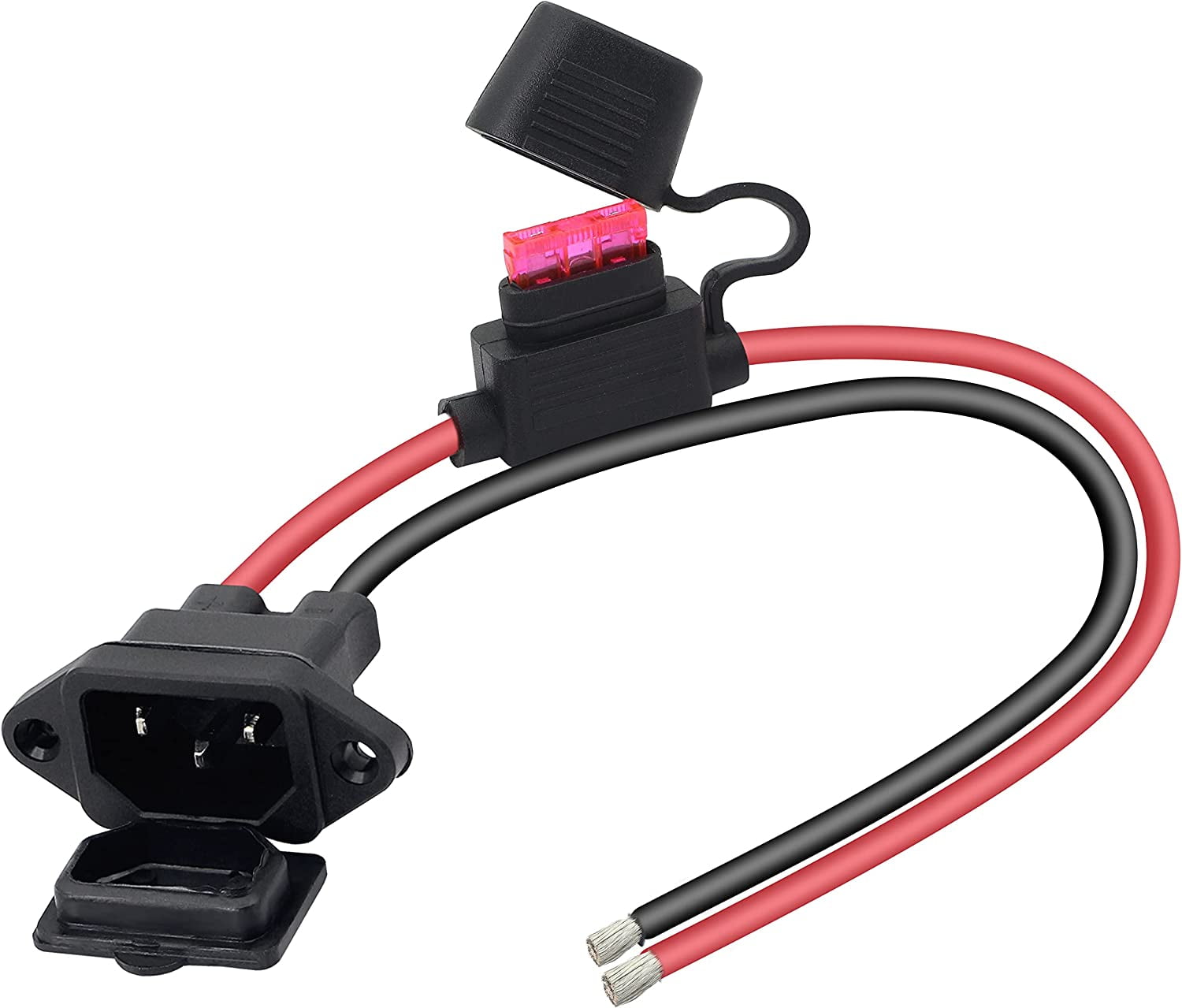 Antrader 2pcs IEC C14 Power Inlet Socket - 3 Pin AC 250V 10A Screw Mount Connector With Wires