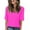 Hot Pink, variant on Womens Summer Blouses Casual Hot Pink Short Sleeve Solid V-Neck T-Shirts M