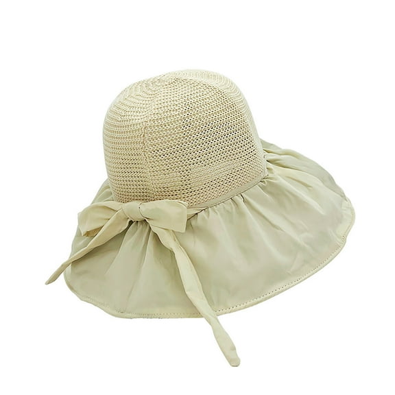 LADIGASU Women's SummerRubber Fisherman Hat Large Brimmed Hat Sunshade And Sun Protection Hat