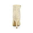 thumbnail image 2 of Unique Bargains Women's Lace Flower Stiletto Heels Pointed Toe Ankle Boots, 2 of 7