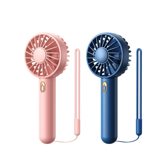 Miniventilador portátil Warmco recargable por USB con base, paquete de 2