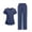 02-Dark Blue, variant on Scrubs Sets for Women Quick-Dry Short Sleeve V-Neck Top & Tapered Work Pants Medical Nurse Uniform with Pockets Red M