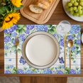 thumbnail image 4 of Purple Hydrangea Placemats Set of 8, Spring Eucalyptus Butterfly Grey Wooden Placemats for Dining Table, Place Mats for Kitchen Tabletop, Waterproof Wipeable Dining Table Mats Set, 4 of 9
