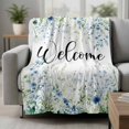 thumbnail image 2 of Watercolor Flowers Blanket Soft Cozy Warm Throw Blanket for Couch, Plush Fuzzy Flannel Fleece Blankets for Sofa, Blue Garden Floral Farm Botanical Bed Blankets Lightweight Gifts for Women, 40"x60", 2 of 9
