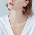 thumbnail image 2 of KDSJSXW Wedding Jewelry Zircon Necklaces And Earrings Set for Women Diamond Pendant Fashion Jewelry Anniversary Birthday Valentine's Day Gifts Gold Dainty Necklace (Silver,One Size), 2 of 6