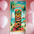 thumbnail image 5 of Tiki Statue Hawaiian Aloha Beach Banner Floral Design Luau Party Backdrop for Summer Beach Event Holiday Celebration, 5 of 9