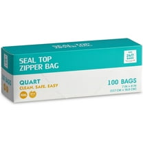 Quart Food Storage Zipper Bags- 100 Count, BPA-Free, Easy Glide Closure