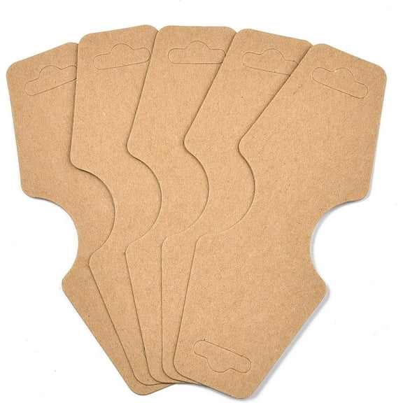 100Pcs White Cardstock Necklace Holder Cards for Jewelry Display and Craft Packaging BurlyWood