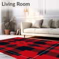thumbnail image 2 of ODIKA 2'x3' Machine Washable Non-Slip Area Rug, Vintage Plaid Checkerboard Holiday with Classic Tartan Design High Traffic Rug with Pad, Red, 651550, 2 of 8