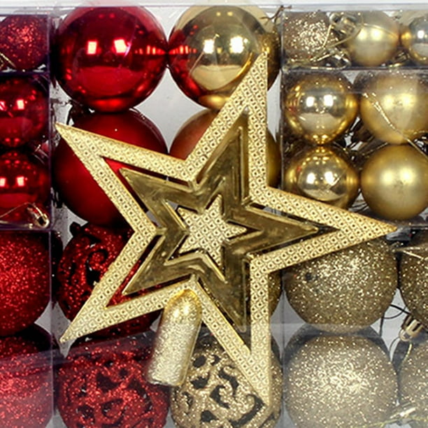 101 Pieces Christmas Ball Ornaments DIY Top Star Durable Ornaments - Main Image