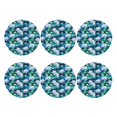 thumbnail image 2 of Disketp Blue Lotus Flower Funny Coasters,6 Pcs Leather Coasters with Holder, Perfect Housewarming Hostess Gifts,Protect Furniture from Water Marks Scratch and Damage,Round Shape, 2 of 7
