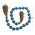 thumbnail image 3 of DecMode Handmade Round Blue Glass Garland with Tassel with Knotted Brown Jute, 3 of 17