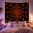 thumbnail image 2 of Intricate Layered Mandala on Deep Black Background, Mystical Boho for Boho Decor Lovers, Ornate Symmetrical Wall Art, Birthday Gift Tapestry Wall Hanging for Bedroom and Living Room, 2 of 7