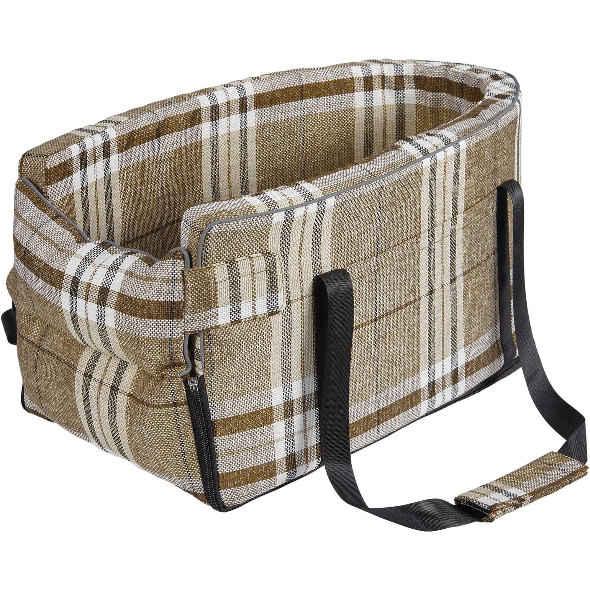 Dog Car Seat for Small Dogs, Center Console Pet Travel Bed, Soft Washable Booster Seat for Pets Under 25 Lbs