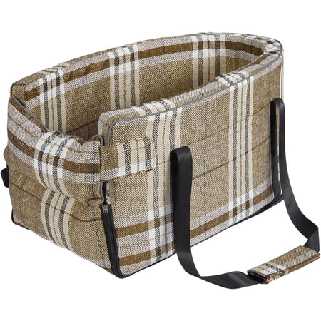 Dog Car Seat for Small Dogs, Center Console Pet Travel Bed, Soft Washable Booster Seat for Pets Under 25 Lbs