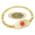 thumbnail image 1 of MedicEngraved Yellow Gold Stainless Steel Custom Medical Alert Bracelet - 5mm Figaro Link, 1 of 7