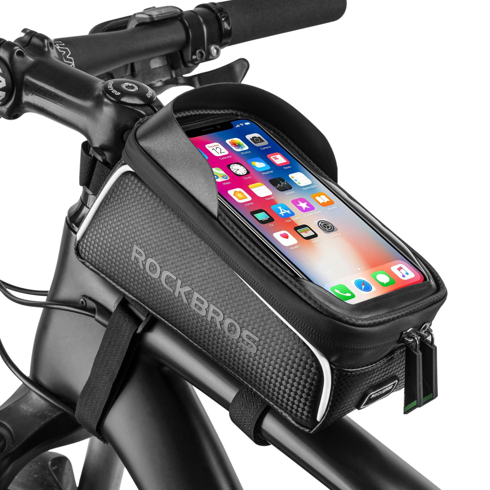 CbRSPORTS Bike Phone Pouch Bicycle Front Frame Bag Waterproof Phone Mount Top Tube Cycling Bag Cycling Pouch Accessories for iPhone 11 Plus XS Max Below 6.5-7” 
