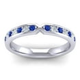 thumbnail image 2 of 0.30 Ct New Round Cut Natural Diamond Blue Sapphire Gemstone Anniversary Eternity Band for her Solid 14K White Gold Size 6.5 by Diamond-Capitals, 2 of 8