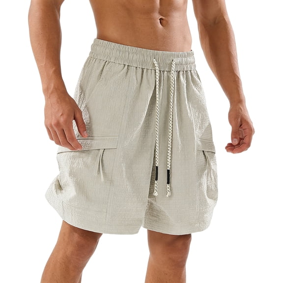 successthop Soccer Shorts Men Rayon Knee Length Sweatpant Shorts Drawstring Elastic Waist Bottoms Quick Dry Beachwear 2XL