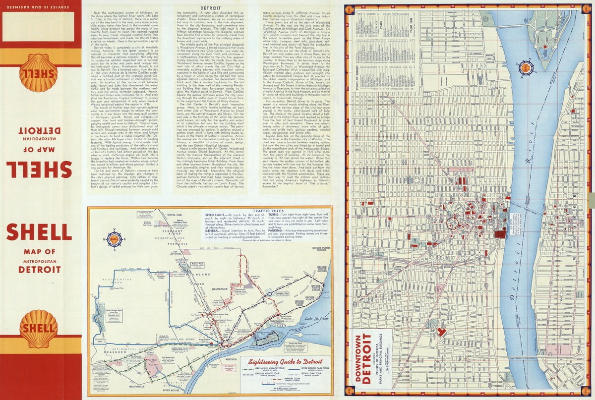 1956 Map of Downtown Detroit. Sightseeing Guide to Detroit - Downtown Detroit. Sightseeing GUI ...