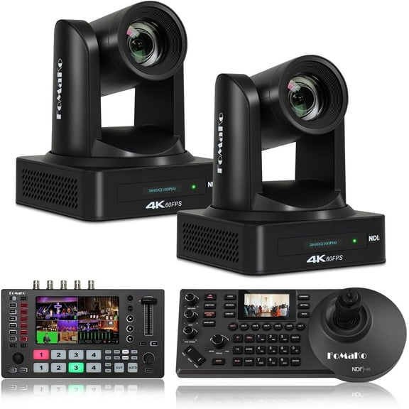 FoMaKo 4K 60FPS NDI 20x Camera Bumdle(K800NX2 M4 KC608)