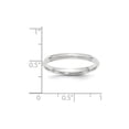 thumbnail image 4 of Diamond2Deal 14k White Gold 2.5mm Half Round with Edge Women's Wedding Band Size- 4.5, 4 of 6