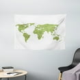 thumbnail image 1 of Modern Tapestry, Ethnic Stylized World Map Chart Environment Flourishing Original Artisan Picture, Wall Hanging for Bedroom Living Room Dorm Decor, 60W X 40L Inches, Lime Green, by Ambesonne, 1 of 2