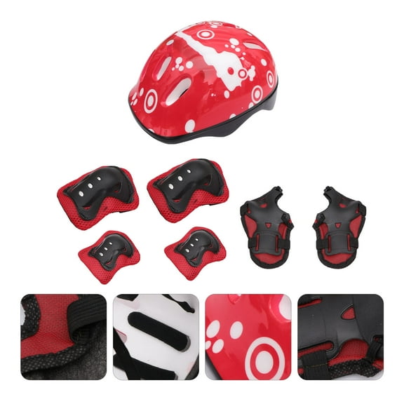 Kids Helmet Knee Elbow Pads Wrist Guard Sport Protective Gear Adjustable Scooter Skateboard Roller Bike Skate Cycling Safety Set