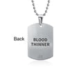 thumbnail image 2 of Bling Jewelry Mens Unisex Medical ID Dog Tag Steel Pendant Necklace for Men 20" Chain, 2 of 5